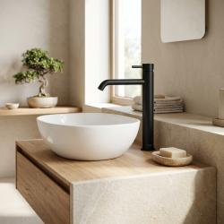 Aquanello Eterna Baterie de chiuvetă cu un singur mâner înaltă pentru chiuvetă negru mat ET1100-10